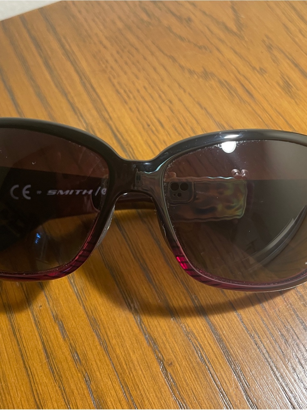 SMITH Black Sunglasses with Magenta Gradient Accents